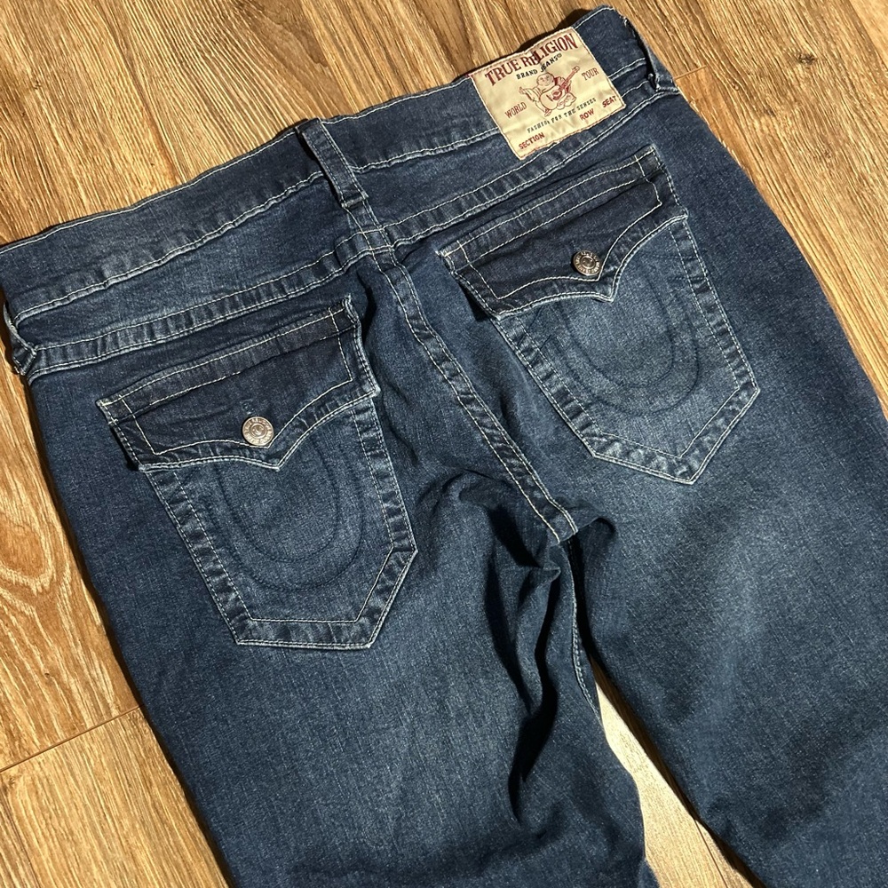 True Religion Dark Blue Geno Relaxed Slim Jeans Waist 36